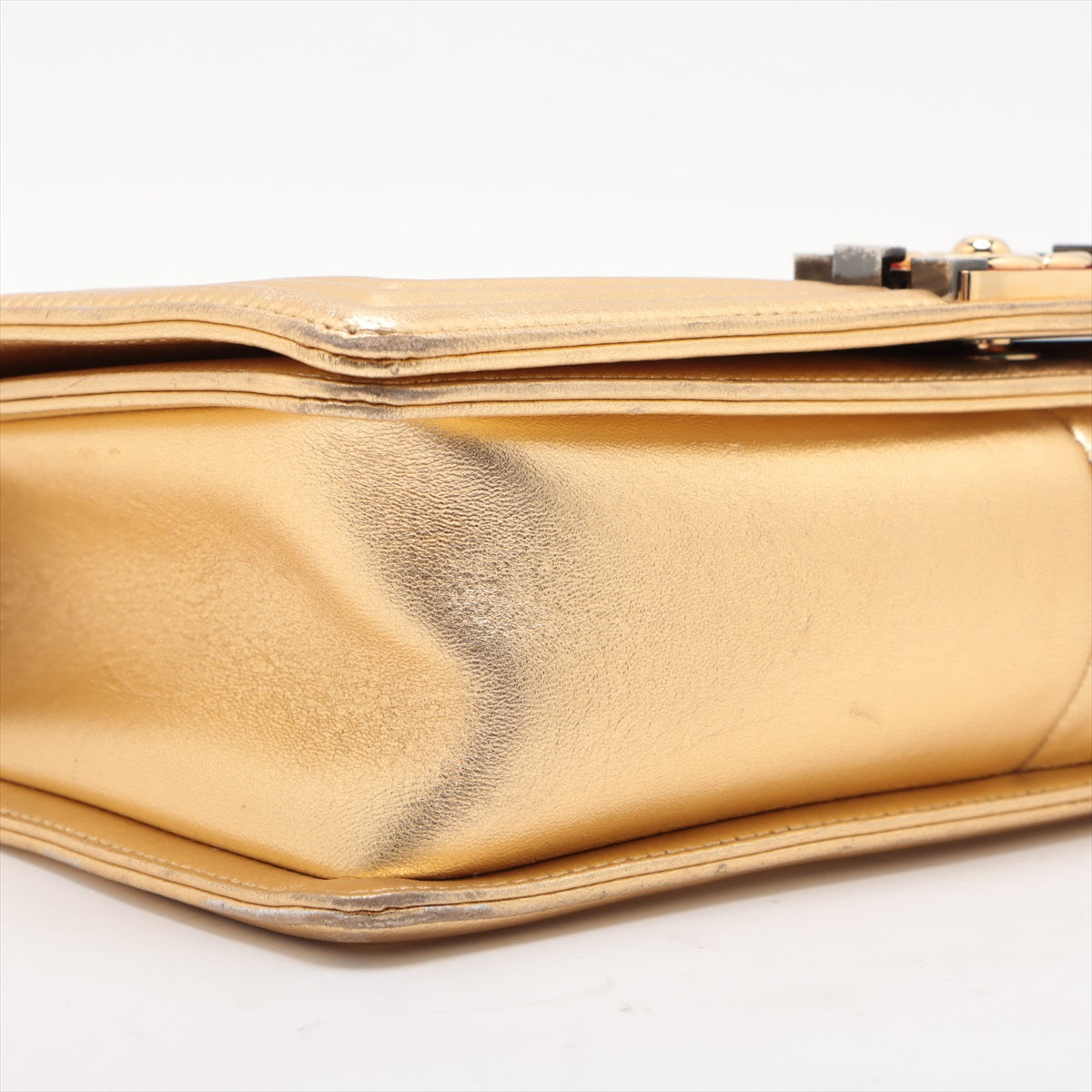 Chanel Boy Chanel 28 Chain Shoulder Bag Gold Gold 18 A92193