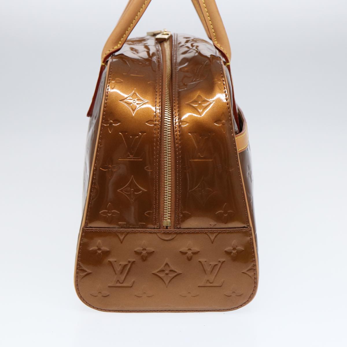 LOUIS VUITTON Vernis Tompkins Square Hand Bag Bronze M91103 LV Auth ep5513