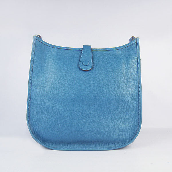 Luxury Hermes Evelyne I Handbag Blue Silver
