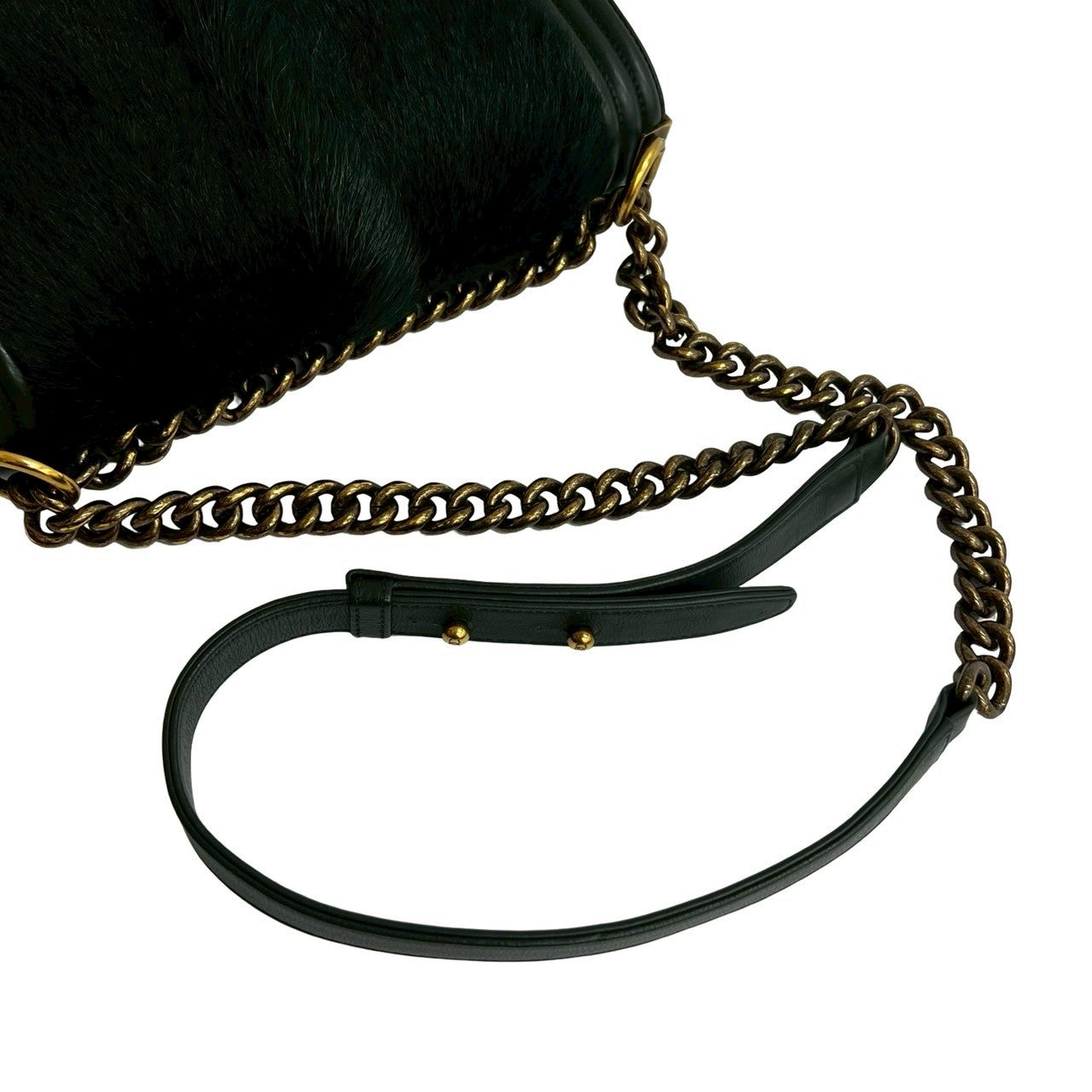Chanel Boy Chanel Lambskin Rabbit Fur Shoulder Bag