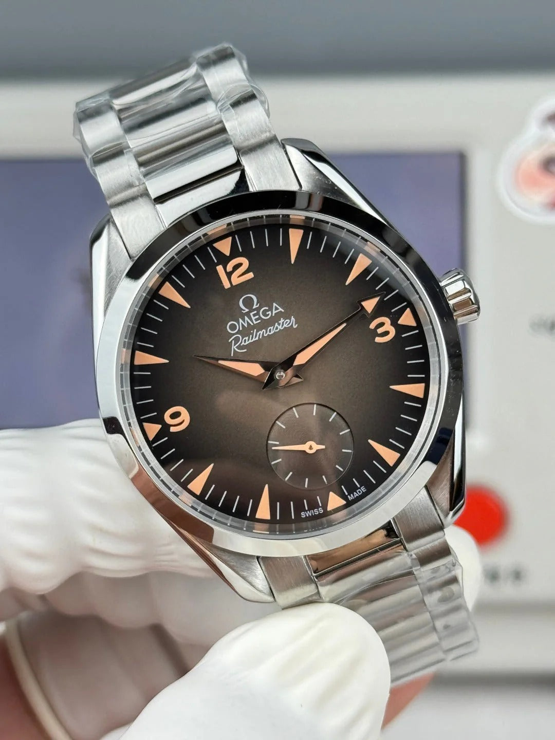 Omega Seamaster Railmaster 38mm Steel Brown Dial