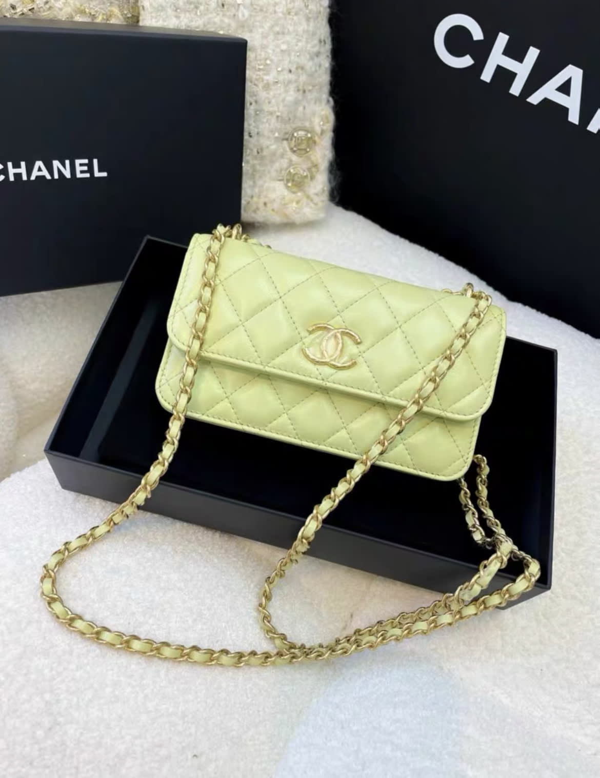 Chanel Green Shoulder Chain Bag Brand New With Box