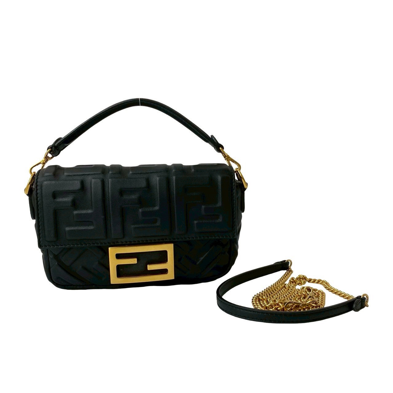 Fendi Zucca Canvas Leather 2Way Shoulder Bag Handbag