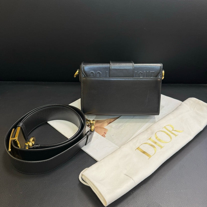 Dior Montagne Box Black Leather Bag 17 5X12X5Cm