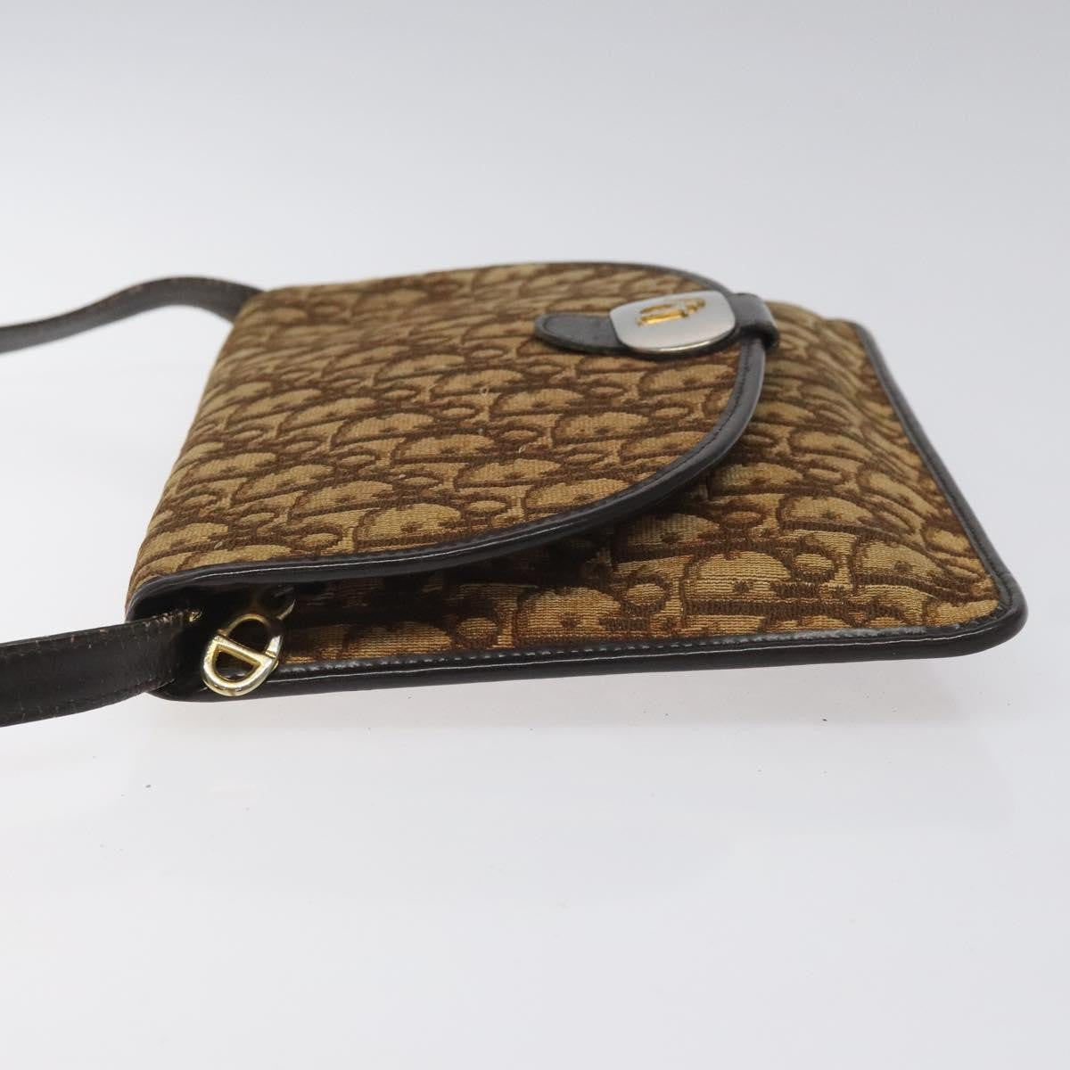 Christian Dior Trotter Shoulder Bag Canvas Brown Canvas Bag