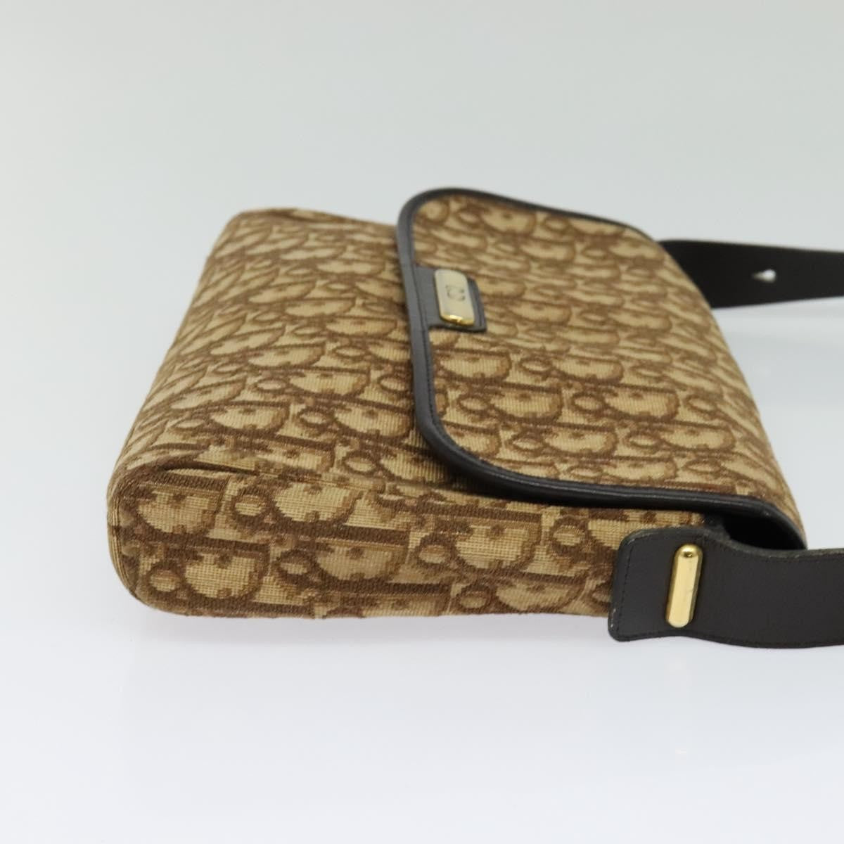 Christian Dior Trotter Flap Shoulder Bag Canvas Brown Canvas Bag ()