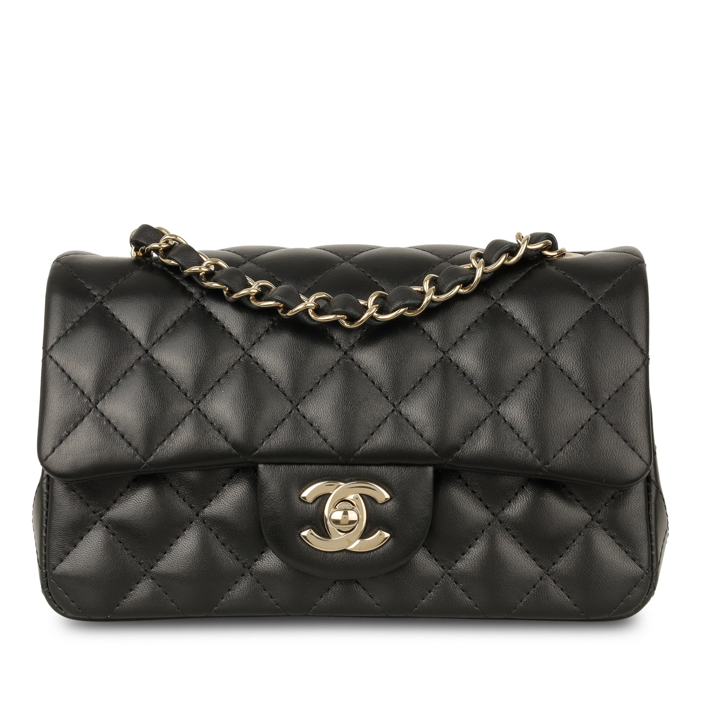 Chanel Classic Flap Lambskin Black Shoulder Bag Style 171