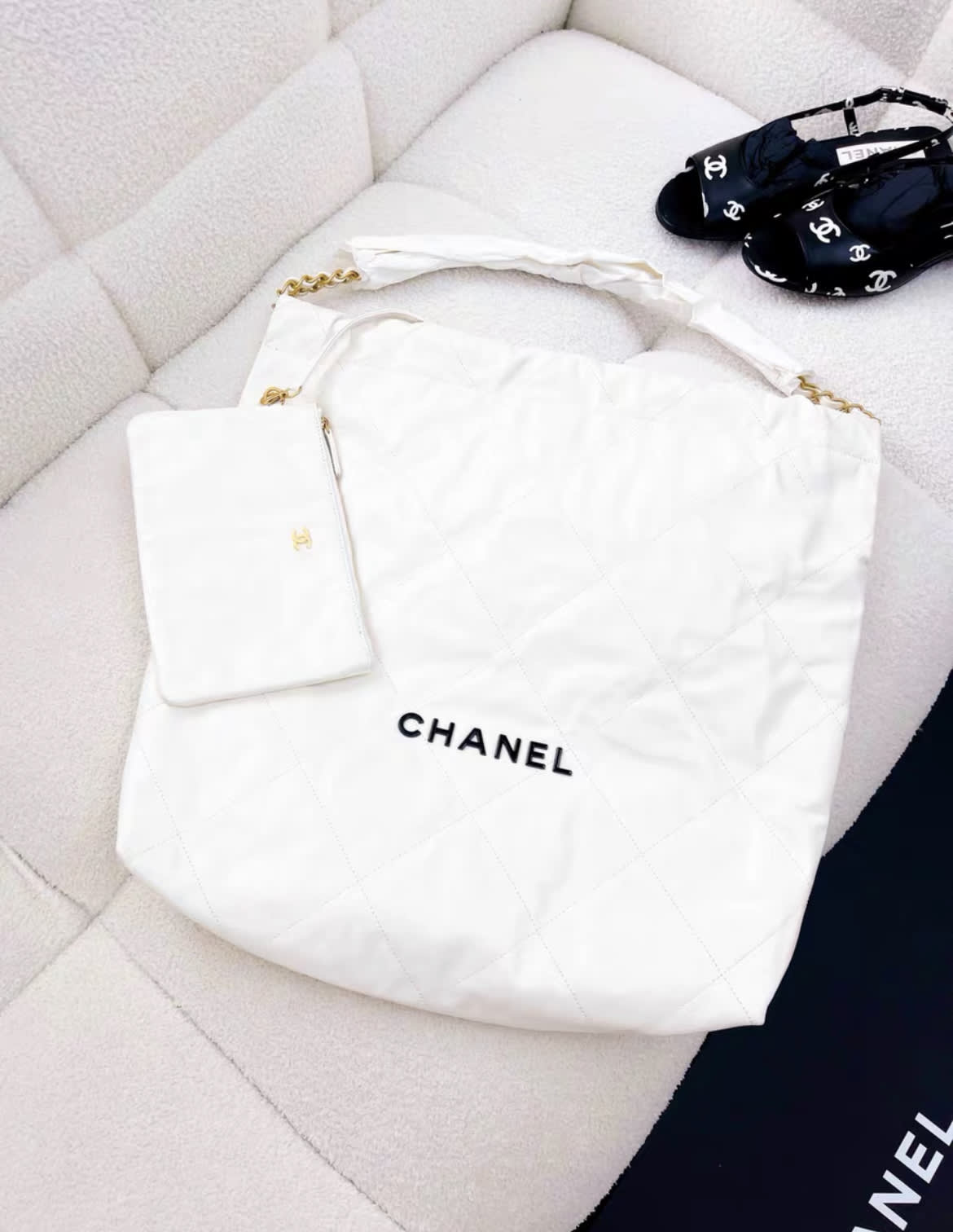 Chanel Chanel 22 Calfskin Black Shoulder Bag Calfskin