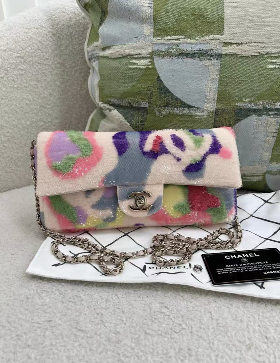 Rare Chanel 21S Cf Limited Sequin Baguette Bag