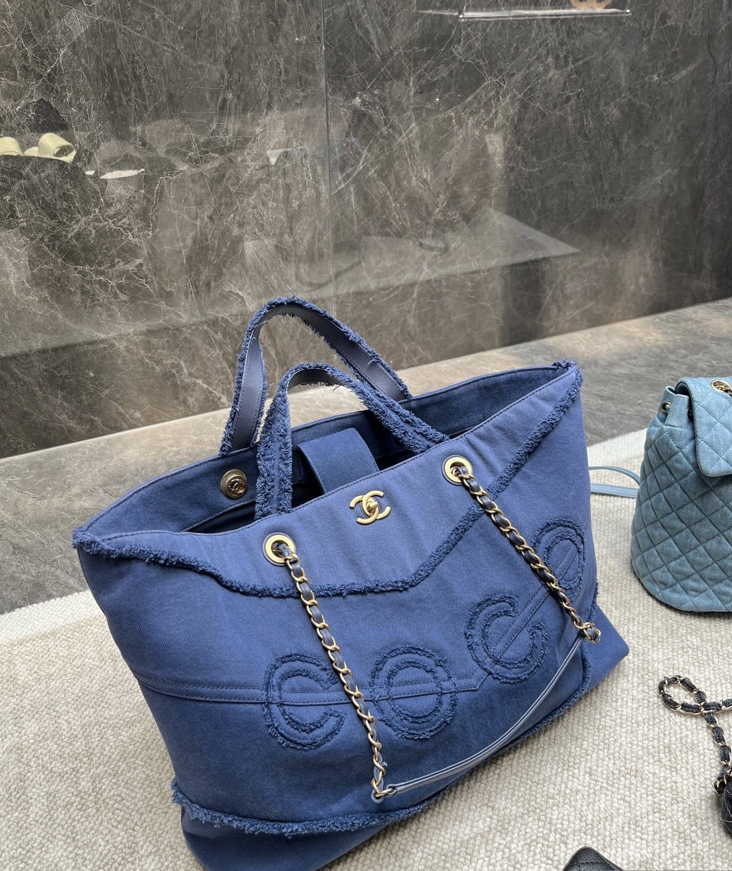 Chanel Luxury Leather Blue Handbag