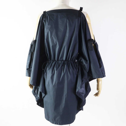 Christian Dior one piece 217R65A2829 Main: 100% polyester Navy Off Shoulder Drawstring Dress Women XS
