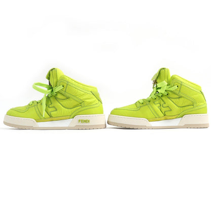 Fendi Baguette Pocket Nylon Leather High Cut Sneakers