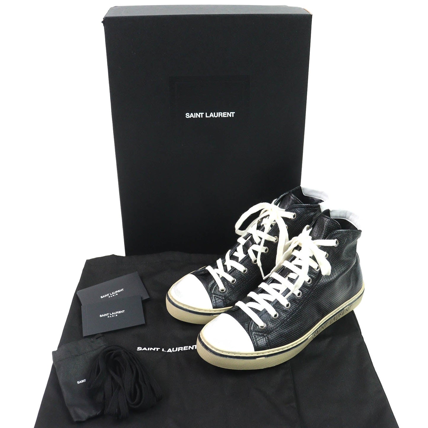Saint Laurent Paris High Cut Sneakers Leather Sneakers