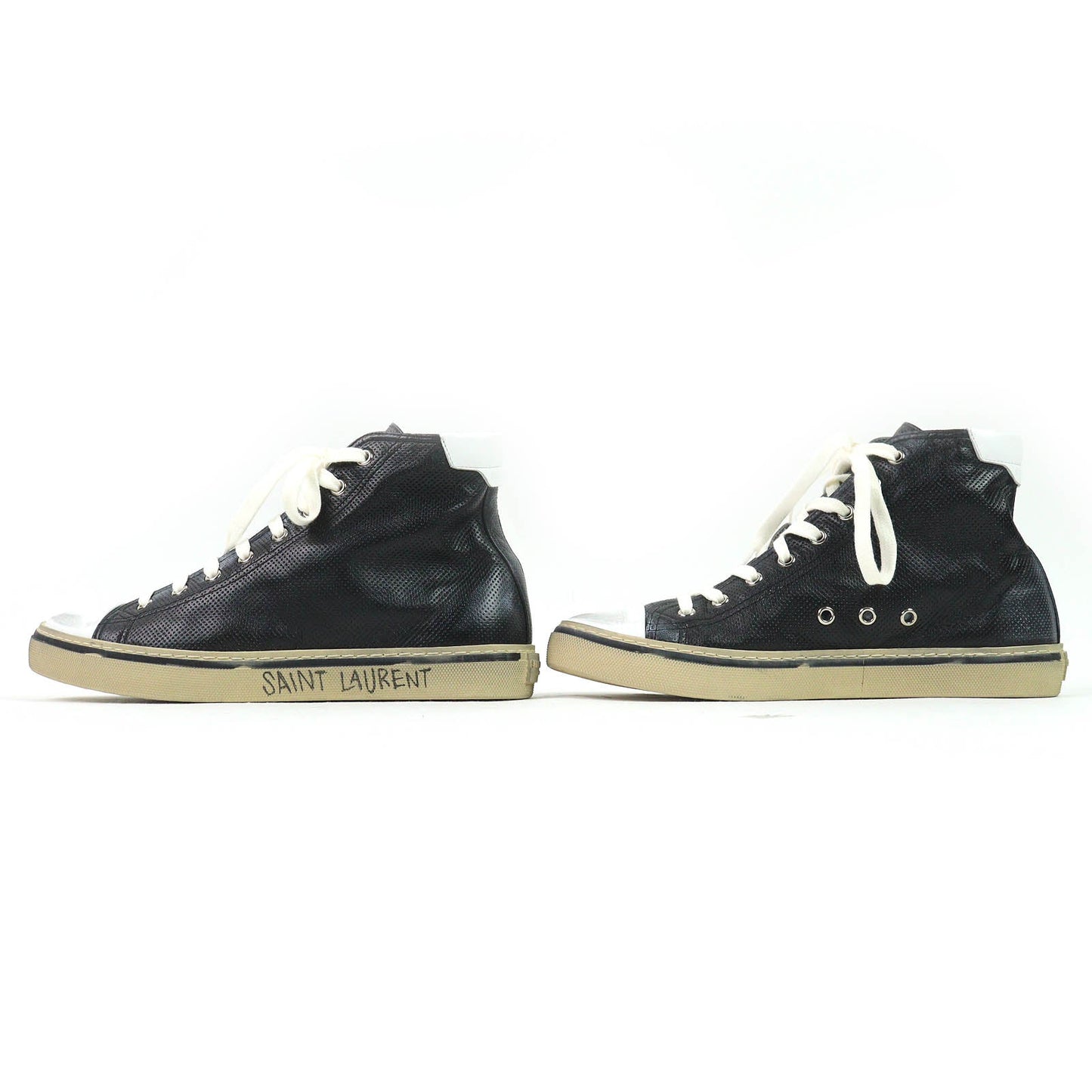 Saint Laurent Paris High Cut Sneakers Leather Sneakers