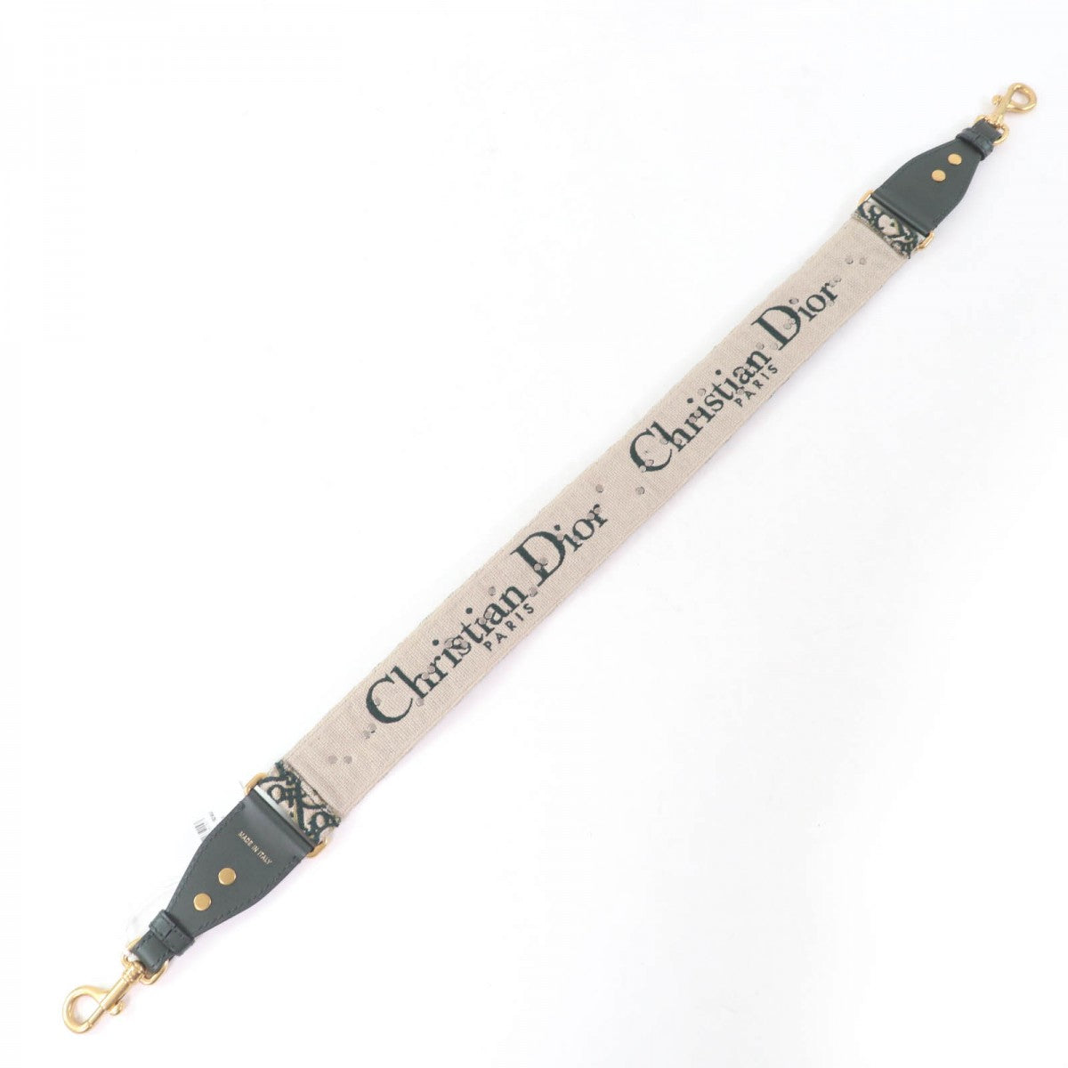 Christian Dior Shoulder strap Canvas, Leather Green type Trotter Embroidered shoulder strap Women