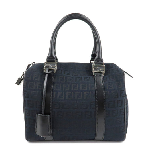 FENDI Zucca PVC Enamel Mini Boston Bag Black 8BL068