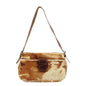 FENDI Unborn Calf Leather Shoulder Bag Brown Beige 26566