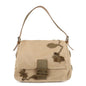 FENDI Mamma Baguette Wool Unborn Calf Shoulder Bag 26325