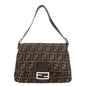 FENDI Mamma Baguette Zucca Canvas Shoulder Bag Brown Black 26325