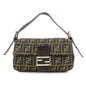 FENDI Mamma Bagguette Zucca Canvas Leather Shoulder Bag 26424