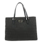 FENDI Zucchino Canvas Leather Tote Bag Hand Bag Black 8BH132