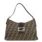 FENDI Zucca Canvas Leather Shoulder Bag Brown Black 9161150001