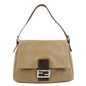 FENDI Mamma Baguette Leather Shoulder Bag Hand Bag Beige