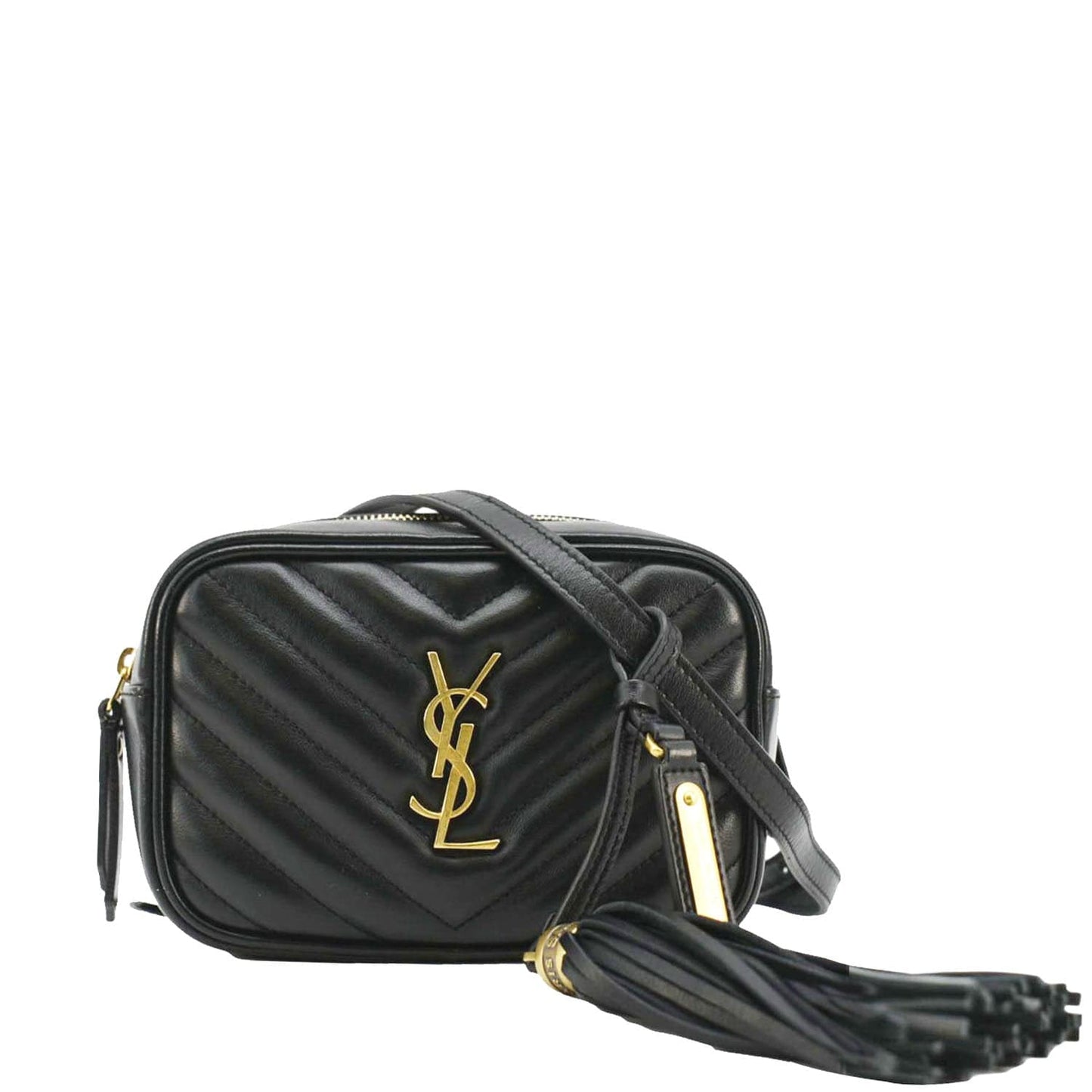 Saint Laurent Lou Leather Black Crossbody Style 32