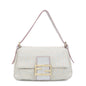 FENDI Mini Mamma Baguette Canvas Leather Shoulder Bag Beige 8BR180