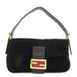 FENDI Mamma Bucket Suede Leather Shoulder Bag Black 26424