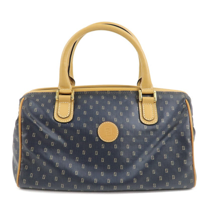 FENDI PVC Leather 2Way Bag Hand Bag Navy Brown