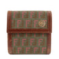 FENDI Zucchino Canvas Leather Tri-fold Wallet Khaki 8M0161