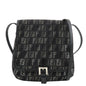 FENDI Zucchino Canvas Leather Shoulder Bag Brown Black 8BT052