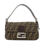 FENDI Mamma Baguette Zucca Canvas Shoulder Bag Brown 26424