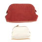 Luxury Hermes Set Of 2 Bolide Pouch Mm Mini Canvas Leather Ivory Red