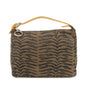 FENDI Canvas Leather Hand Bag Brown Black Silver HDW 8N0005