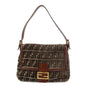 FENDI Mamma Baguette Zucca Pile Leather Shoulder Bag 8BR001