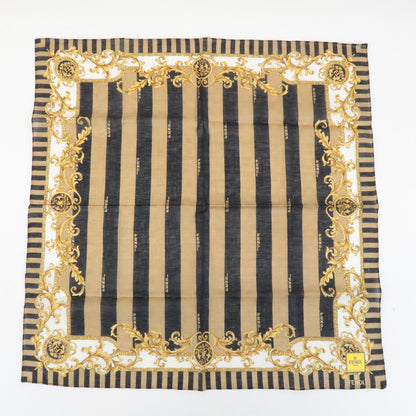 FENDI Set of 5 Cotton 100% Handkerchief Bordeaux Gray White Brown