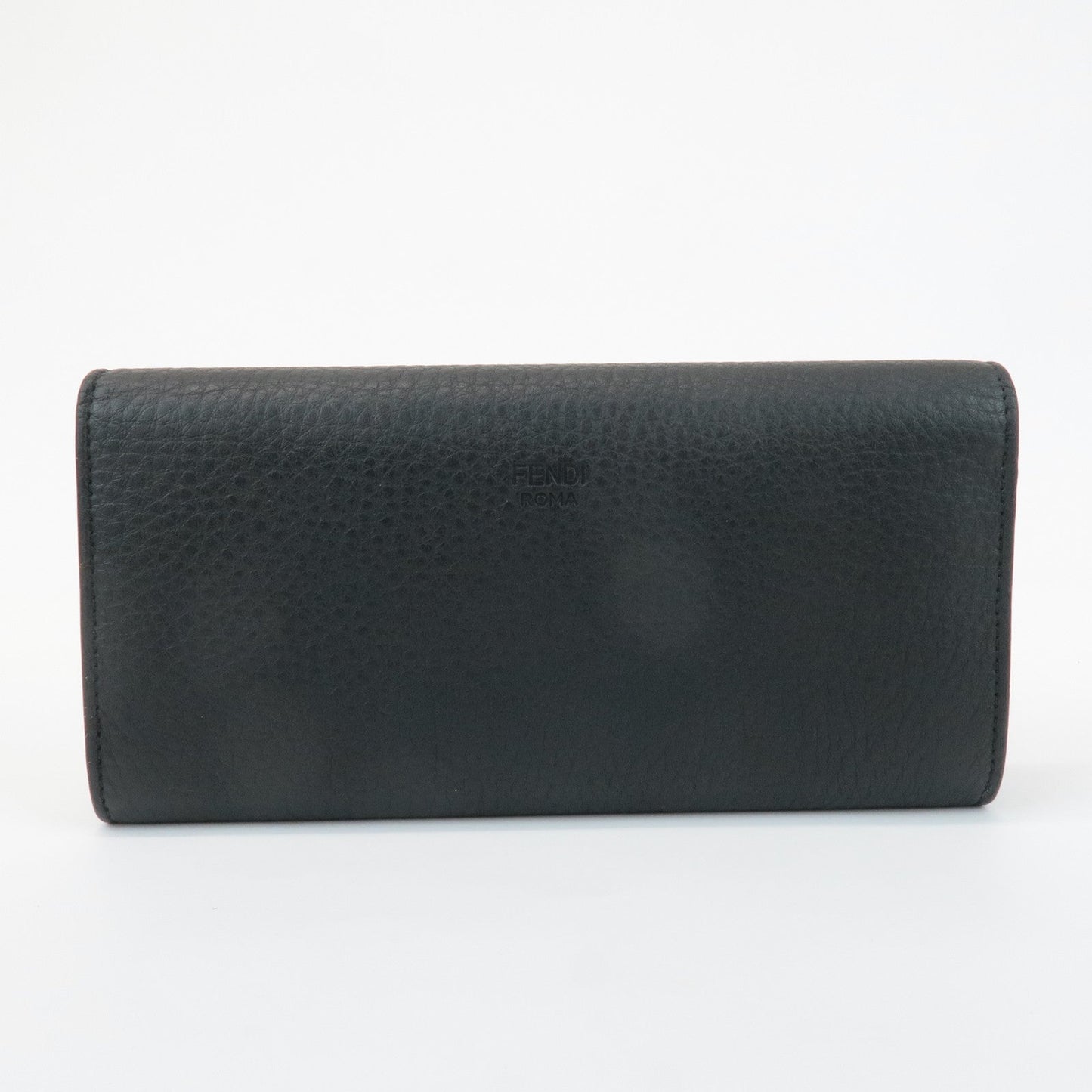 FENDI Leather Peekaboo Bi-fold Long Wallet Black 8M0427