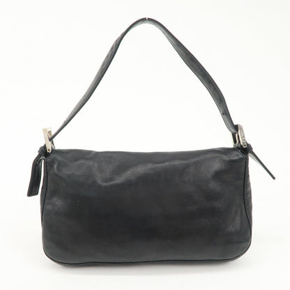 FENDI Mamma Baguette Leather Shoulder Bag Hand Bag Black 26424