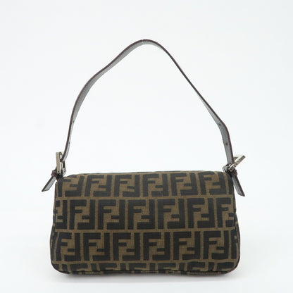 FENDI Mamma Baguette Zucca Canvas Leather Shoulder Bag 26424