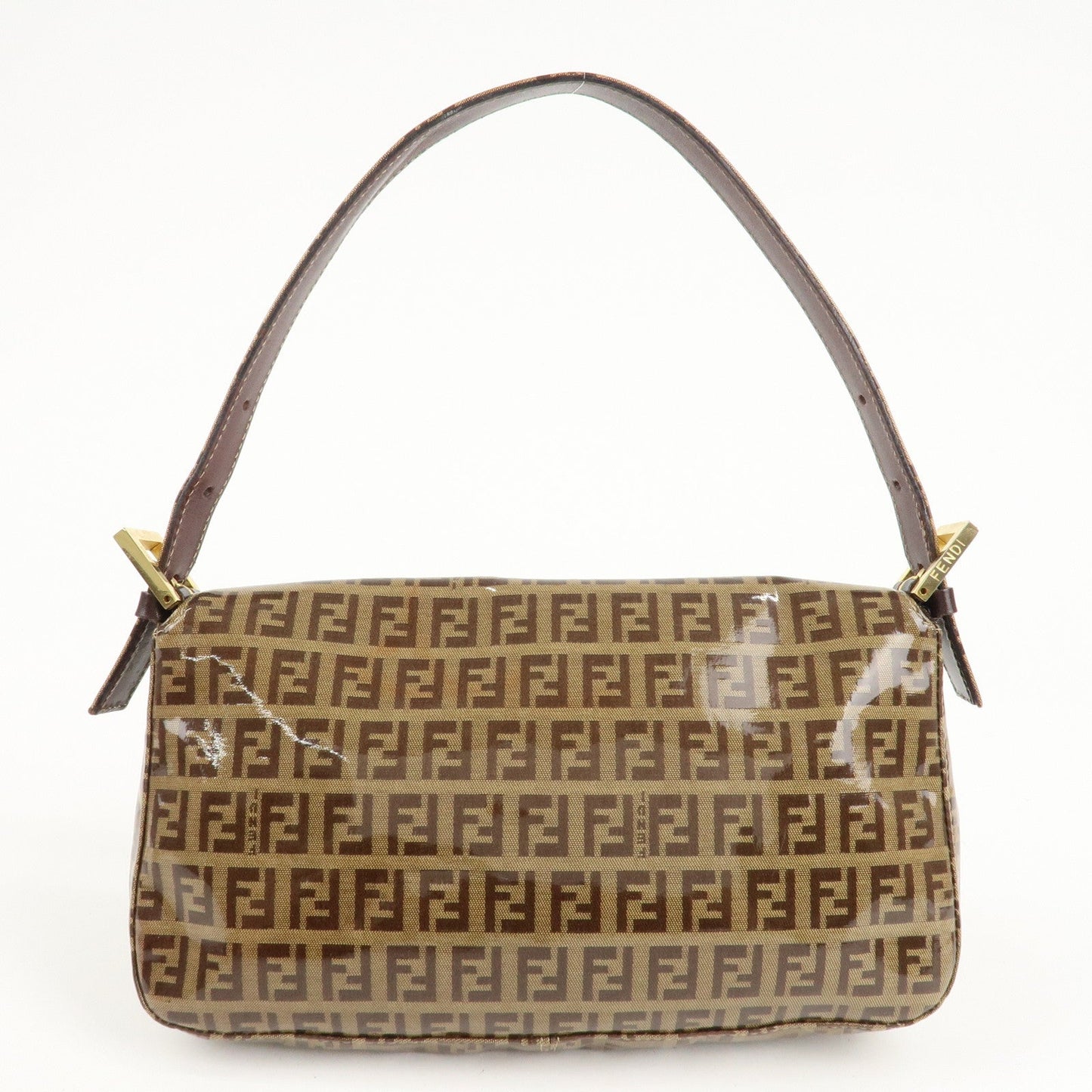 FENDI Mamma Baguette Zucchino PVC Leather Shoulder Bag 26424
