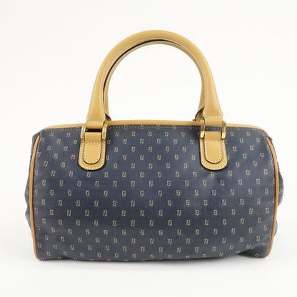 FENDI PVC Leather 2Way Bag Hand Bag Navy Brown