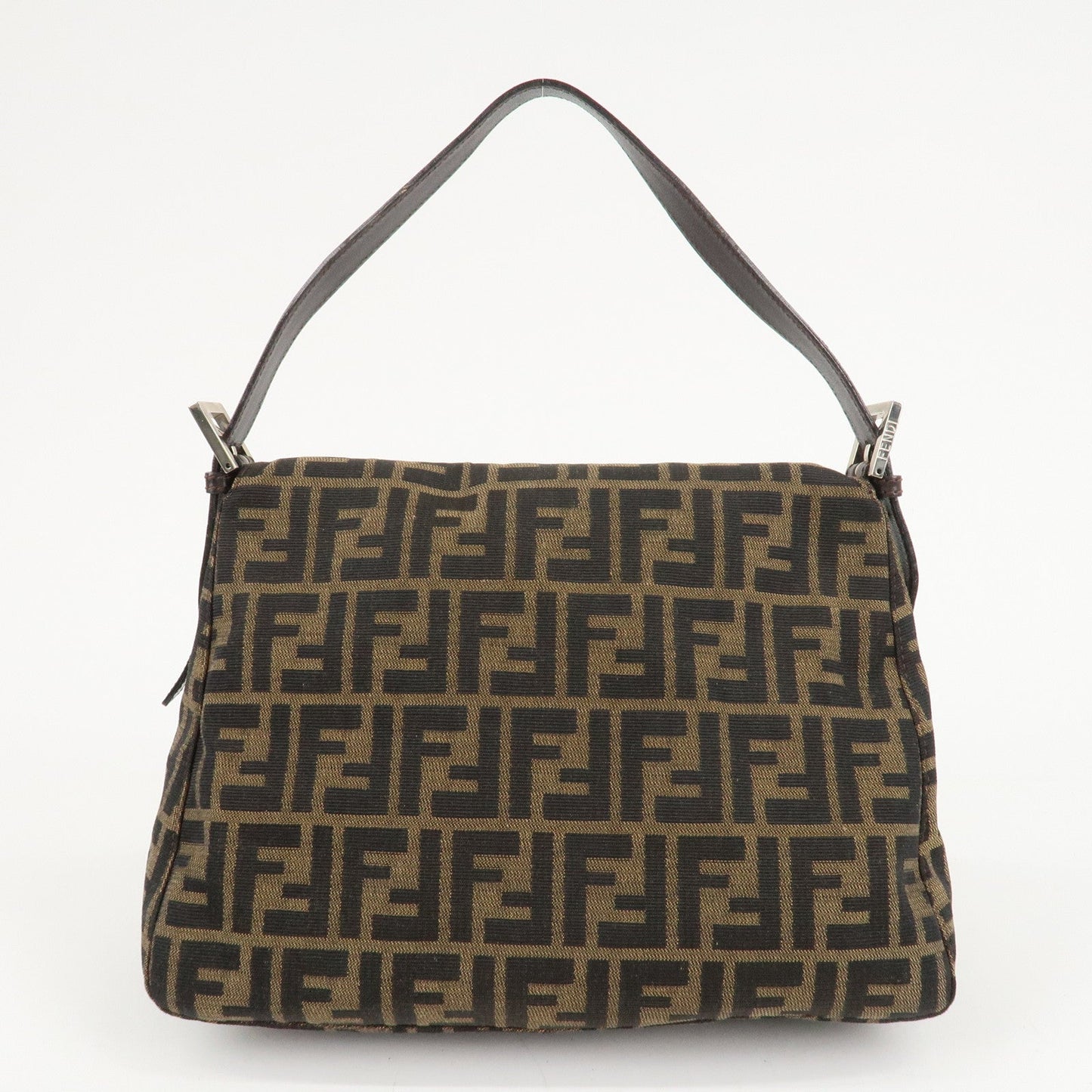 FENDI Zucca Mamma Baguette Vinyl Leather Shoulder Bag 26325