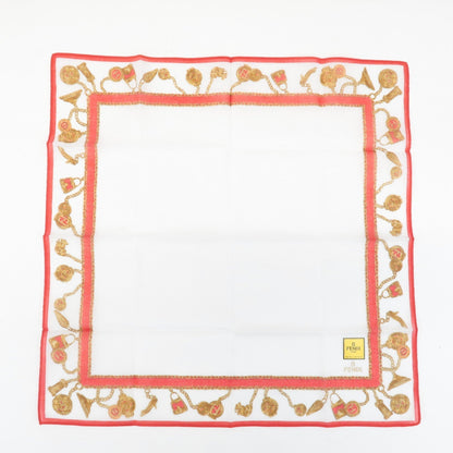 FENDI Set of 5 Cotton 100% Handkerchief Pink Navy Red White