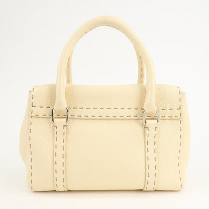 FENDI Selleria Leather Mini Linda Hand Bag Cream 8BR486