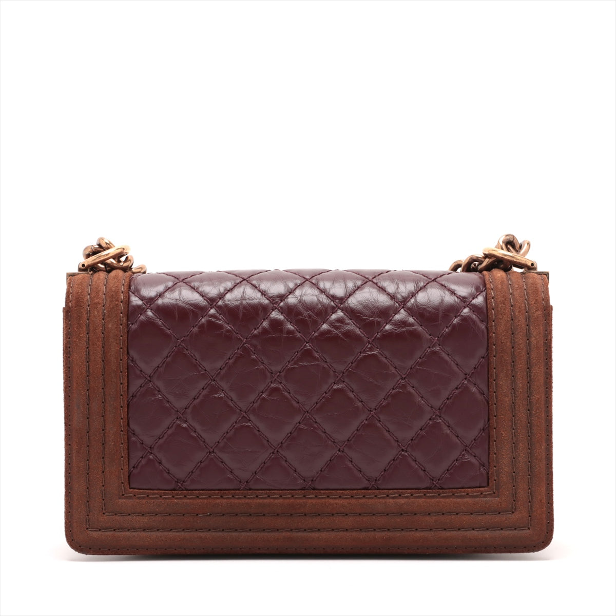 Chanel Boy Chanel 25 Leather X Suede Chain Shoulder Bag Bordeaux X Brown G 18th