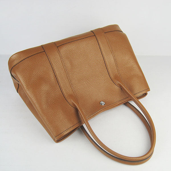 Luxury Hermes Garden Party Handbag Light Coffee