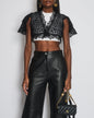 Chanel Black Crochet Knit igan with Shoulder Sleeves Detail Size FR 34-36 (UK 6-8)