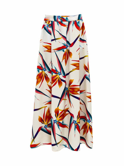FENDI White Multicolor Printed Size US 6 Midi Skirt